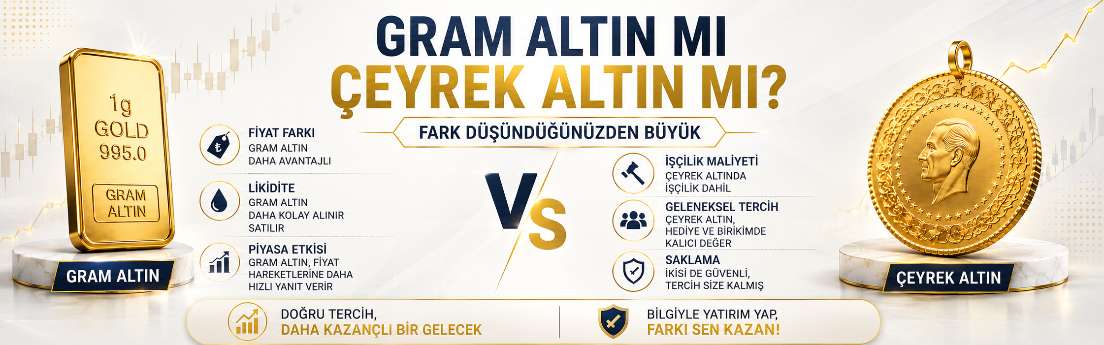 Gram Altın mı Çeyrek Altın mı? Fark Düşündüğünüzden Büyük